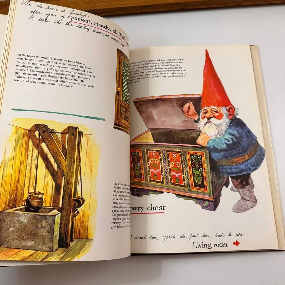 VTG Gnomes Book Rien Poortvliet Wil Huygen Watercolor Illustrations Hardcover